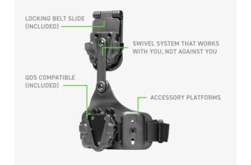 Image of Alien Gear Holsters Rapid Force Expansion Dynamic Drop Leg Holster With Locking Belt Slide w/ Standard Strap w/Standard Buckle w/Clamshell Packaging, Matte Black, RFX-DD-BK-LBS-S-LK-C