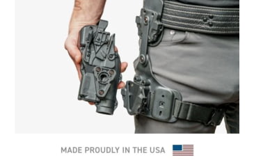 Image of Alien Gear Holsters Rapid Force Expansion Dynamic Drop Leg Holster With Locking Belt Slide w/ Standard Strap w/Standard Buckle w/Clamshell Packaging, Matte Black, RFX-DD-BK-LBS-S-LK-C