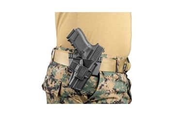Image of Scorpus Model M24 Belt Holster for Glock 17/19/22/31/41/43, CZ 75, SIG Sauer P226, H&amp;K USP 9mm, Colt M1911,  W/Level 2 Retention, Belt, Ambidextrous, Black, SC-24BG9RB