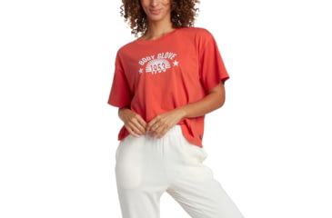 Image of Body Glove Radiant Short-Sleeved Relaxed Fit Crop T-Shirt - Fiery Red FD1B6E82, L, Fiery Red, JT25100B1581A-620-L