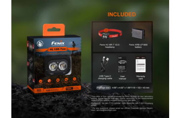 Image of Fenix Lighting HL18R-T V2.0 Lithium Ion 800 Lumens Luminus SST25 white LED, SST20 CRI80 LED, 2835 LED Headlamp, Black, HL18RTV2BK