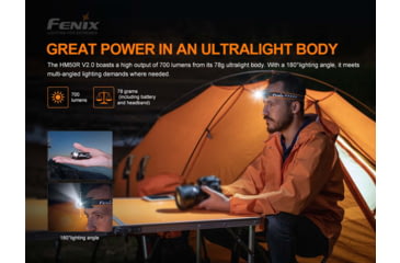 Image of Fenix Lighting HM50R V2.0 Lithium Ion 700 Lumens Cree XP-G3 S4 LED Headlamp, Black, HM50V2BK