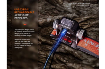Image of Fenix Lighting HM65R-T V2.0 Lithium Ion 1600 Lumens Luminus SST40 LED, Luminus SST20 LED Headlamp, Black, HM65RTV2BK
