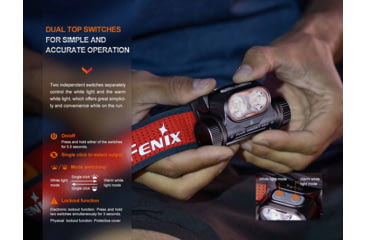 Image of Fenix Lighting HM65R-T V2.0 Lithium Ion 1600 Lumens Luminus SST40 LED, Luminus SST20 LED Headlamp, Black, HM65RTV2BK