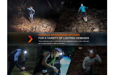 Image of Fenix Lighting HM65R-T V2.0 Lithium Ion 1600 Lumens Luminus SST40 LED, Luminus SST20 LED Headlamp, Black, HM65RTV2BK