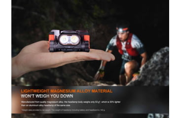 Image of Fenix Lighting HM65R-T V2.0 Lithium Ion 1600 Lumens Luminus SST40 LED, Luminus SST20 LED Headlamp, Black, HM65RTV2BK