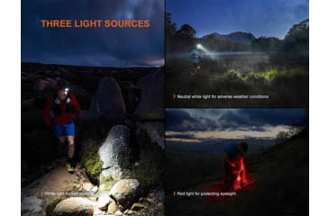 Image of Fenix Lighting HP12R-T Lithium Ion 1300 Lumens Luminus SST25, Luminus SST20 CR480, 2835 LED Headlamp, Red, HP12RTRD