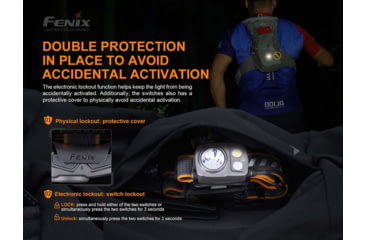 Image of Fenix Lighting HP16R 1250 Lumens Luminus SST40 LED, Cree XP-G3 S4 LED, 2835 LED Headlamp, Gray, HP16RXBK