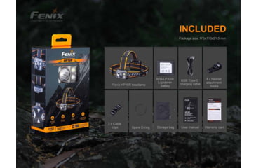 Image of Fenix Lighting HP16R 1250 Lumens Luminus SST40 LED, Cree XP-G3 S4 LED, 2835 LED Headlamp, Gray, HP16RXBK
