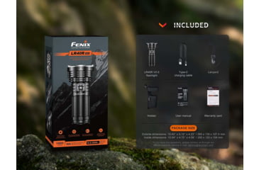 Image of Fenix Lighting LR40R V2.0 Lithium Ion 15000 Lumens Luminus SFT70 LED, Lumileds HL2X LED Flashlight, Black, LR40R2BK