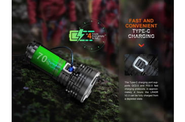 Image of Fenix Lighting LR40R V2.0 Lithium Ion 15000 Lumens Luminus SFT70 LED, Lumileds HL2X LED Flashlight, Black, LR40R2BK