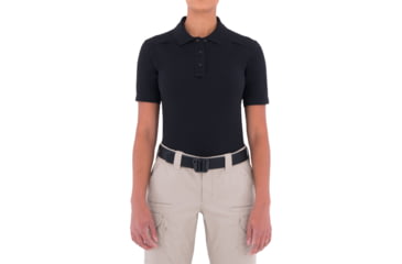 Image of First Tactical Cotton Short Sleeve Polo With Pen Pocket - Womens, Black, Large, 122508-019-L
