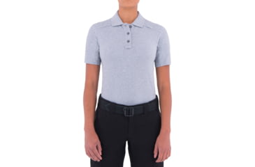 Image of First Tactical Cotton Short Sleeve Polo With Pen Pocket - Womens, Heather Grey, 2XL, 122508-016-XXL