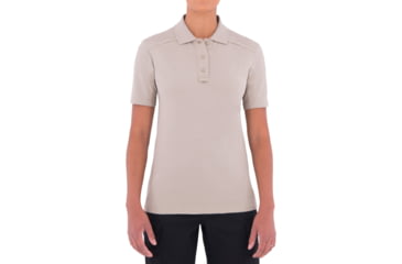 Image of First Tactical Cotton Short Sleeve Polo With Pen Pocket - Womens, Khaki, Large, 122508-055-L