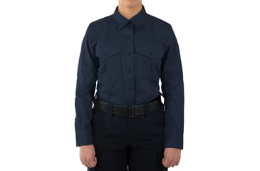 Image of First Tactical Cotton Station Long Sleeve Shirt - Women's, Midnight Navy, Small, 121009-729-S-R