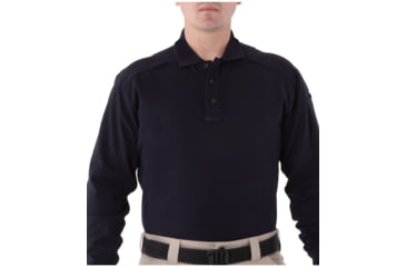 Image of First Tactical Mens Cotton L/S Polo w/Pen Pocket, Midnight Navy, Small 111502-729-S