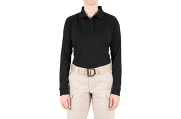 Image of First Tactical Performance Long Sleeve Polo - Womens, Black, Extra Large, 121503-019-XL