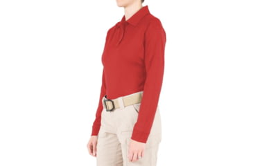 Image of First Tactical Performance Long Sleeve Polo - Womens, Red, 2XL, 121503-400-XXL