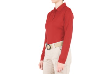 Image of First Tactical Performance Long Sleeve Polo - Womens, Red, 3XL, 121503-400-3XL