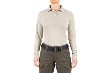 Image of First Tactical Performance Long Sleeve Polo - Womens, Silver Tan, 3XL, 121503-065-3XL