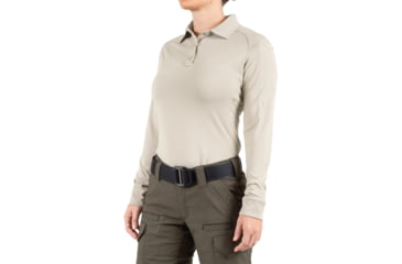 Image of First Tactical Performance Long Sleeve Polo - Womens, Silver Tan, 2XL, 121503-065-XXL