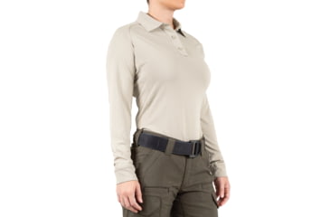 Image of First Tactical Performance Long Sleeve Polo - Womens, Silver Tan, 2XL, 121503-065-XXL