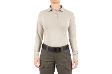 Image of First Tactical Performance Long Sleeve Polo - Womens, Silver Tan, 2XL, 121503-065-XXL