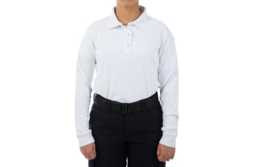 Image of First Tactical Performance Long Sleeve Polo - Womens, White, 3XL, 121503-010-3XL