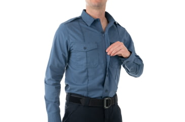 Image of First Tactical Pro Duty Long Sleeve Shirt - Men's, Short, French Blue, Large, 111011-484-L-S