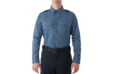 Image of First Tactical Pro Duty Long Sleeve Shirt - Mens, French Blue, Short/Large, 111011-484-L-S