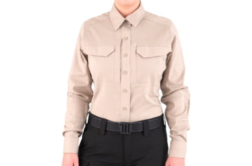 Image of First Tactical V2 Tactical Long Sleeve Shirt - Womens, Khaki, Large, R, 121006-055-L-R