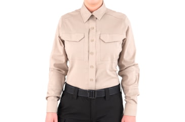 Image of First Tactical V2 Tactical Long Sleeve Shirt - Womens, Silver Tan, Large, 121006-065-L-R