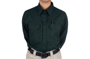 Image of First Tactical V2 Tactical Long Sleeve Shirt - Womens, Spruce Green, Large, 121006-812-L-R