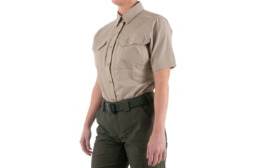 Image of First Tactical V2 Tactical Short Sleeve Shirt - Womens, Khaki, Small, 122007-055-S