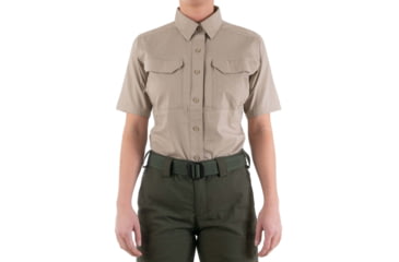 Image of First Tactical V2 Tactical Short Sleeve Shirt - Womens, Khaki, Small, 122007-055-S
