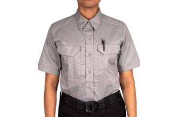 Image of First Tactical V2 Tactical Short Sleeve Shirt - Womens, Regular, Nickel Gray, Extra Large, 122007-083-XL-R