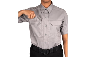 Image of First Tactical V2 Tactical Short Sleeve Shirt - Womens, Regular, Nickel Gray, Extra Large, 122007-083-XL-R