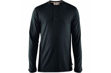Image of Fjallraven Greenland Re-Cotton Buttoned Long Sleeve - Mens, Dark Navy, Extra Small, F87213-555-XS