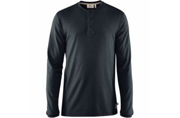 Image of Fjallraven Greenland Re-Cotton Buttoned Long Sleeve - Mens, Dark Navy, Large, F87213-555-L