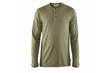Image of Fjallraven Greenland Re-Cotton Buttoned Long Sleeve - Mens, Green, Small, F87213-620-S