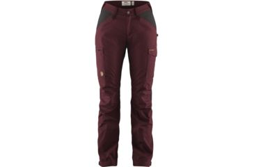 Image of Fjallraven Kaipak Trousers Curved - Womens, Dark Garnet/Dark Grey, 36, Regular, F89829-356-030-36