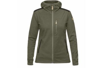 Image of Fjallraven Keb Fleece Hoodie - Womens, Laurel Green/Deep Forest, Medium, F89765-625-662-M