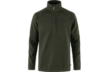 Image of Fjallraven Ovik Fleece Half Zip - Mens, Deep Forest, Small, F87154-662-S