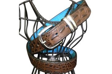 Image of Flashbang HELLOSAILORL Hello Sailor Holster Belt Faux Croc Brown Leather L