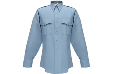 Image of Flying Cross Deluxe Tropical Long Sleeve Shirt w/ Pleated Pockets - Men's, Medium Blue, 16.5in Neck, 34/35in Sleeve, 45W66251653435