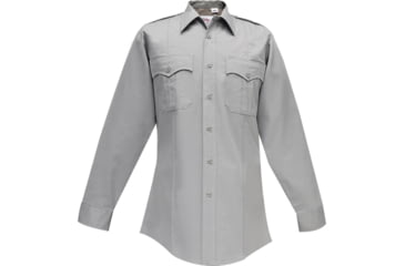 Image of Flying Cross Duro Poplin Long Sleeve Shirt w/Sewn-In Creases - Men's, Nickel Gray, 15.5in Neck, 33in Sleeve, 35W544115533