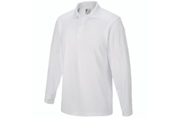 Image of Flying Cross Long Sleeve Impact Polo Shirt - Men's, White, Extra Large, 322100XLARGENA