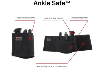 Image of Galco Ankle Safe 3.0 Holster, Smith &amp; Wesson M&amp;P M2.0 4.25in, Ambidextrous, Black - AS3B