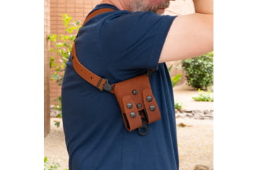 Image of Galco Classic Lite 2.0 Shoulder System Shoulder Size Fits Chest Up To 56" Natural Leather Fits Glock 43, Right Hand, CL2800R