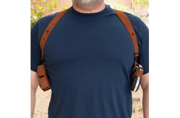 Image of Galco Classic Lite 2.0 Shoulder System Shoulder Size Fits Chest Up To 56" Natural Leather Fits Glock 43, Right Hand, CL2800R